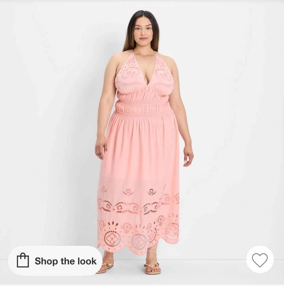 Future Collective Pink Eyelet Dress